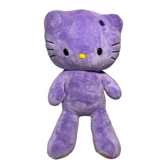 Hello Kitty Build a Bear Sanrio Large Purple Plush Stuffed Cat 18" No Bow - Picture 1 of 13